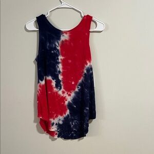 Old Navy Red and Blue Tie-Dye Tank Top